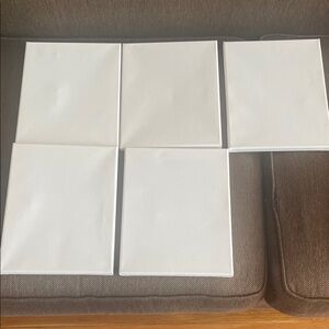 Set of 5 Blank Stretched Canvases - White